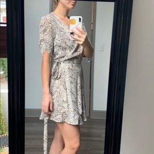 Reformation Monica Wrap Dress - Snake Print